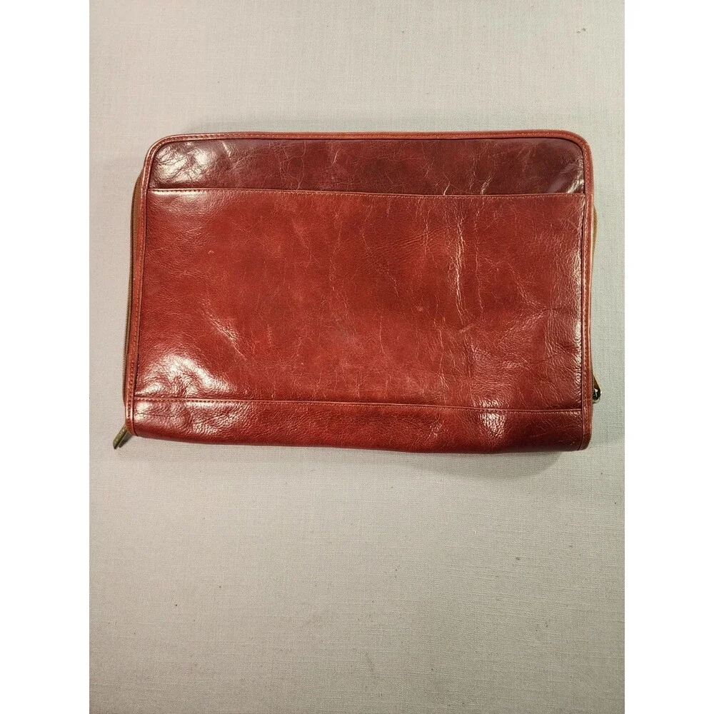 S. Babila Milano Genuine Italian Grain Leather Portfolio Briefcase Document Case
